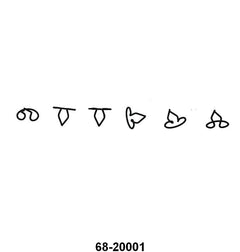 GRILLE CENTER TRIM CLIPS - 36 PASS, 37 PICKUP  SET OF 6