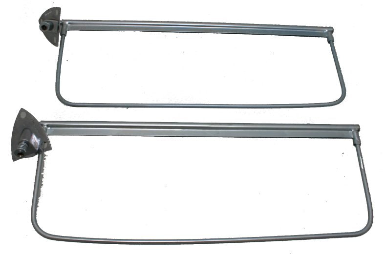 CHROME SUN VISOR BRACKETS WITH FRAME - 35-48 PASS, 39-48 MERC COUPE/SEDAN