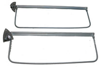 CHROME SUN VISOR BRACKETS WITH FRAME - 35-48 PASS, 39-48 MERC COUPE/SEDAN