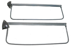 CHROME SUN VISOR BRACKETS WITH FRAME - 35-48 PASS, 39-48 MERC COUPE/SEDAN