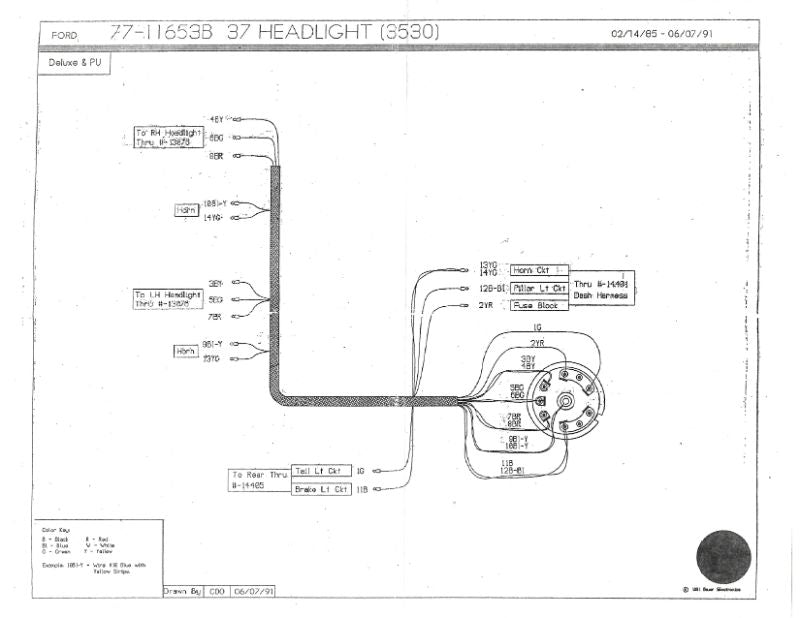 HEADLIGHT WIRING HARNESS - 37 PICKUP