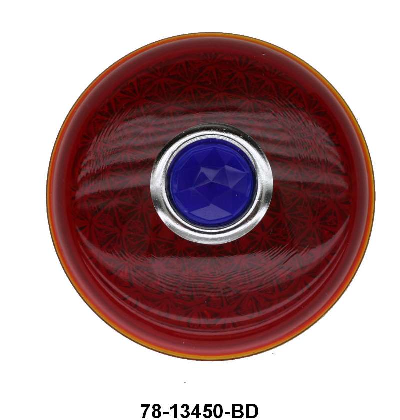 TAIL LIGHT LENS - 37 PASSENGER (EX-WAGON) GLASS, BLUE DOT