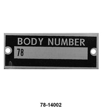 FIREWALL BODY NUMBER PLATE - 37 PASSENGER