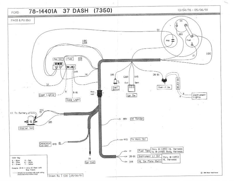 UNDER DASH TO ENGINE WIRES (COWL HARNESS) - 37 PASSENGER, PICKUP