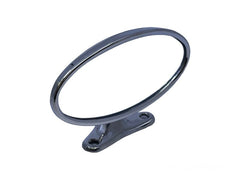 STAINLESS REAR VIEW MIRROR WITH BRACKET - 37-39 COUPE, SEDAN, PU, OVAL HEAD