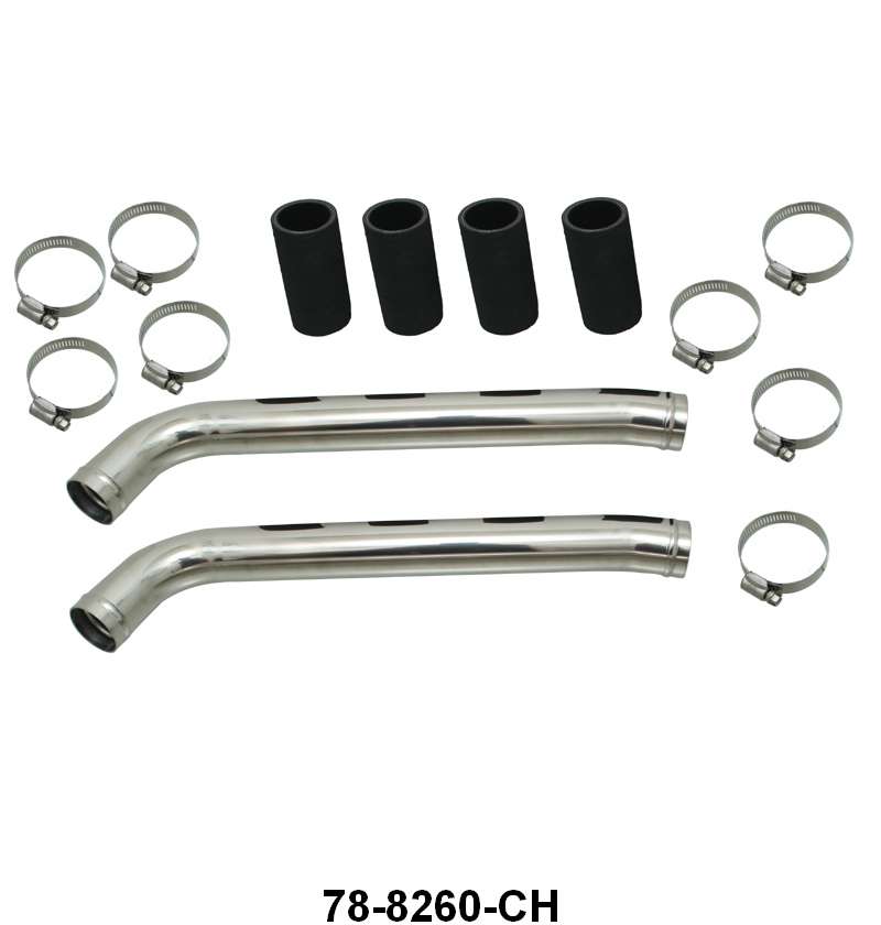UPPER RADIATOR HOSE KIT- CHROME - 37-38 PASS 39 STD PASS 42-48 PASS, 42-47 PU