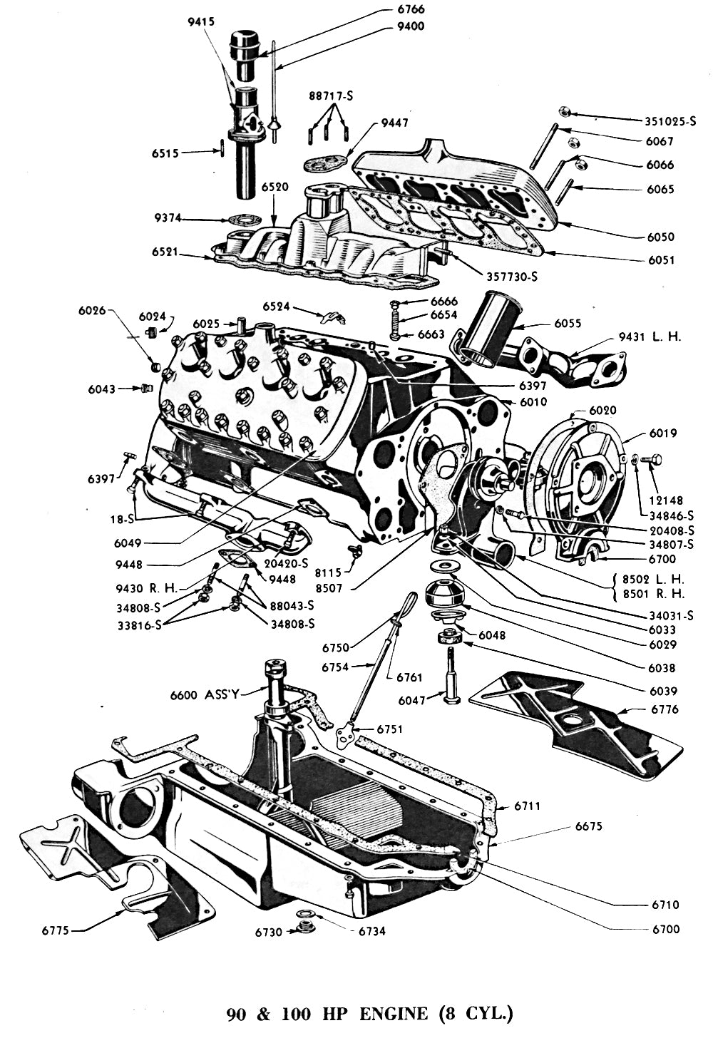 WATER PUMP - 37-48 PASS/MERC, 37-47 PICKUP V8 RIGHT HAND