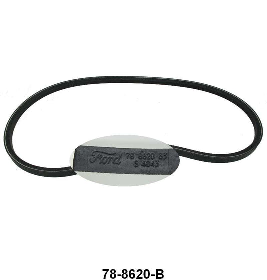 FAN & GENERATOR BELT - 37-41 PASS/PU, 39-41 MERC V8 EX 60 HP, MOLDED SCRIPT