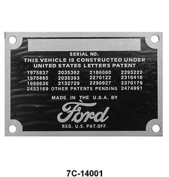 FIREWALL DATA PLATE - 49-50 PASS, 48-52 F-1/F-3