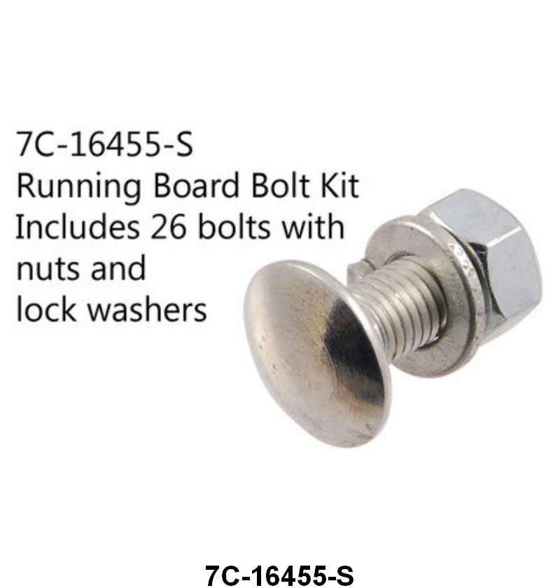 RUNNING BOARD BOLT KIT - 37-40 PASS, 37-41 PU & 48-52 F-1 26 BOLTS