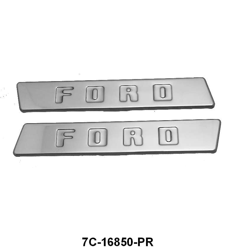 "FORD" HOOD SIDE EMBLEMS WITH CLIPS - 48-50 F-1/F-3