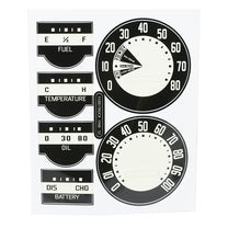 GAUGE FACE DECAL KIT - 48-50 F-1/F-3 BLACK WITH CREAM BACKGROUND