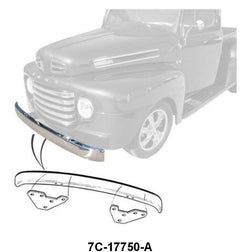 PLAIN STEEL FRONT BUMPER WITH BRACKETS- 48-50 F-1