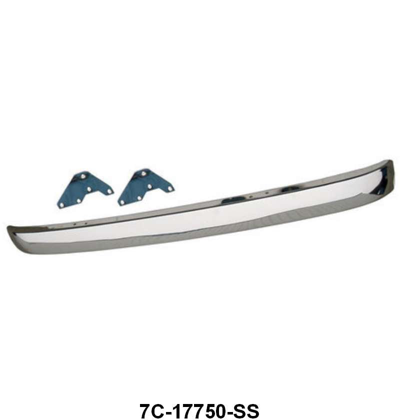 POLISHED STAINLESS FRONT BUMPER WITH BRACKETS- 48-50 F-1