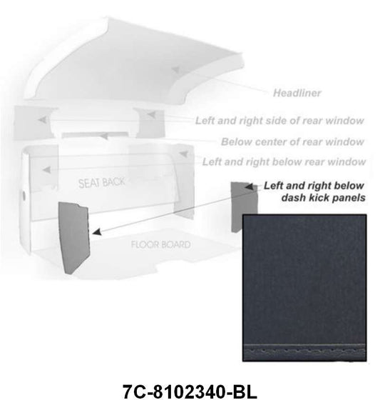 CARDBOARD KICK PANELS - 48-52 F-1/F-3  BLACK