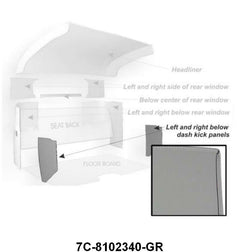 CARDBOARD KICK PANELS - 48-52 F-1/F-3 GRAY