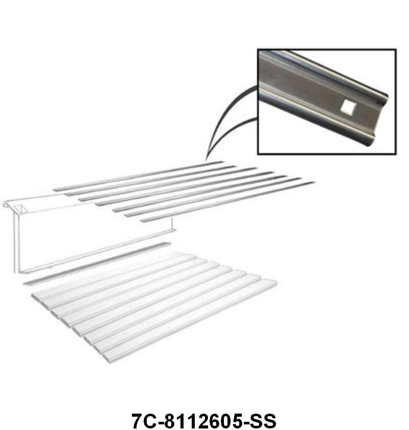 STAINLESS BED STRIPS WITH HOLES - 50-52 F-1 53-72 F-100  SET OF 7