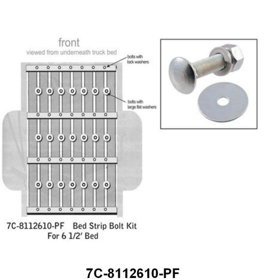 PLAIN STEEL BED STRIP BOLT KIT (65 BOLTS)- 50-52 F-1 53-72 F-100
