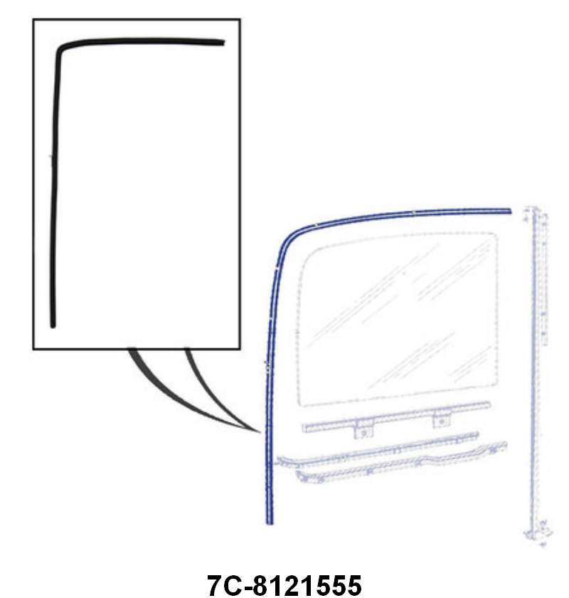 U-CHANNEL FOR TOP AND BACK SIDE OF DOOR GLASS - 48-52 F-1/F-3