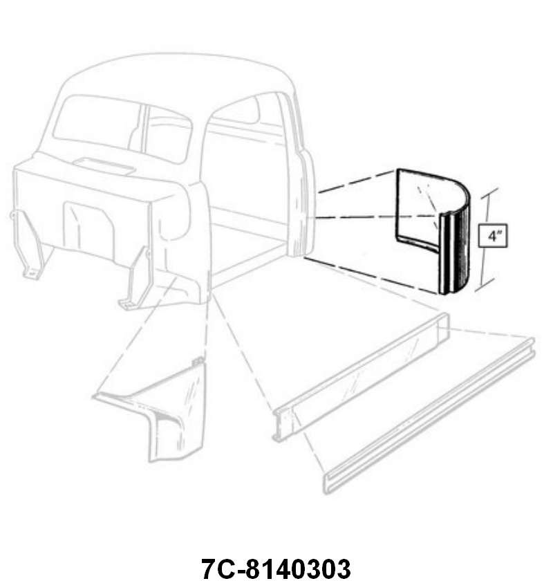 OUTER CAB CORNER PATCH PANEL - 48-52 PICKUP LEFT HAND
