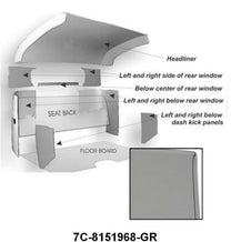 GRAY CARDBOARD HEADLINER WITH KICK PANELS - 48-52 F-1/F-3