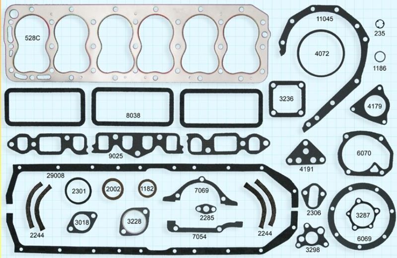 COMPLETE ENGINE GASKET SET - 47-51 PASS/PU "H" 6cyl