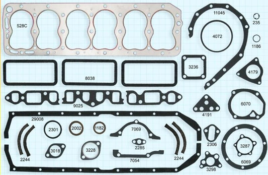 COMPLETE ENGINE GASKET SET - 47-51 PASS/PU "H" 6cyl