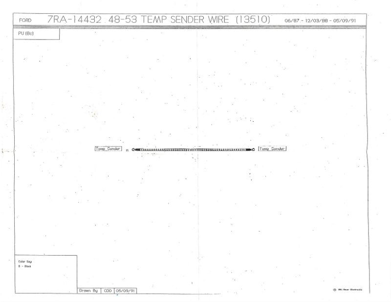 TEMPERATURE SENDER CROSSOVER WIRE - 49 & 52-53 PASS/MERC, 48-53 F-1/F-3 V8