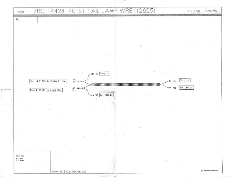 TAIL LIGHT CROSSOVER WIRING HARNESS - 48-52 F-1/F-3