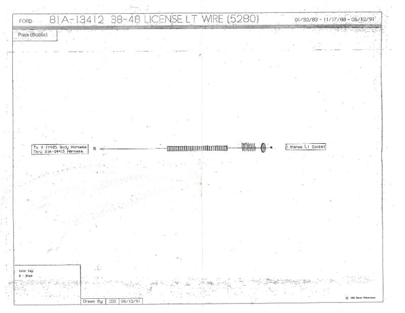LICENSE PLATE LIGHT SOCKET WIRE - 38-48 PASSENGER, MERCURY