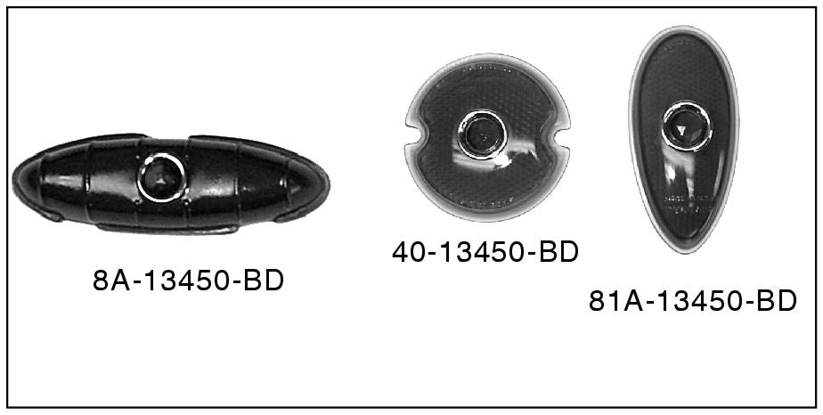 TAIL LIGHT LENS - 38-39 PASSENGER EX-WAGON GLASS WITH BLUE DOT