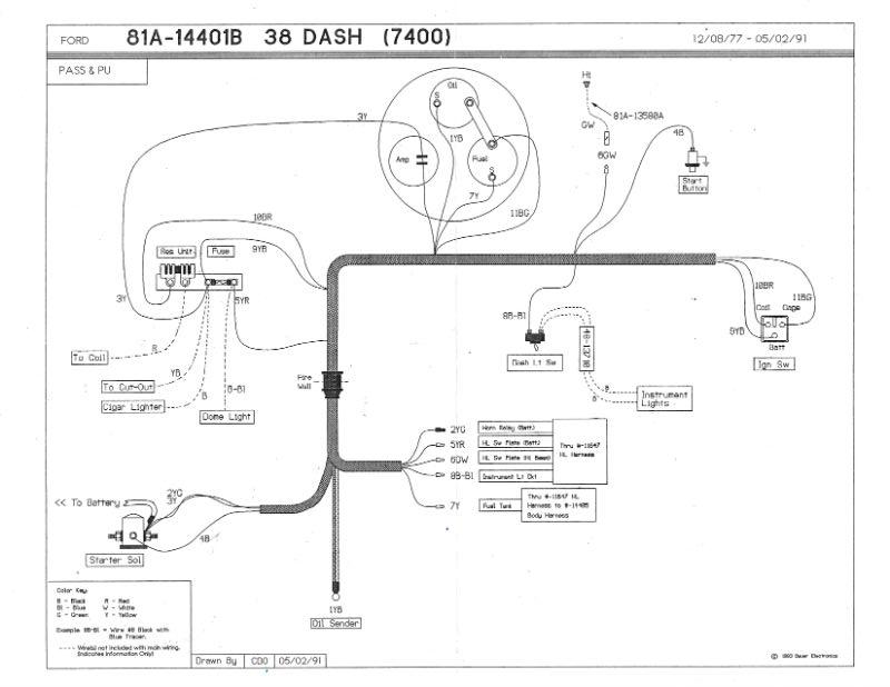 UNDER DASH TO ENGINE WIRES (COWL HARNESS) - 38 PASSENGER, PICKUP