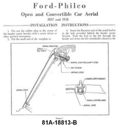RADIO ANTENNA ASSEMBLY - 38 CONVERTIBLE/WAGON - ROOF MOUNT