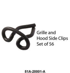 GRILLE & HOOD SIDE TRIM CLIPS (ROUNDED) - 38 STD PASS SET OF 56