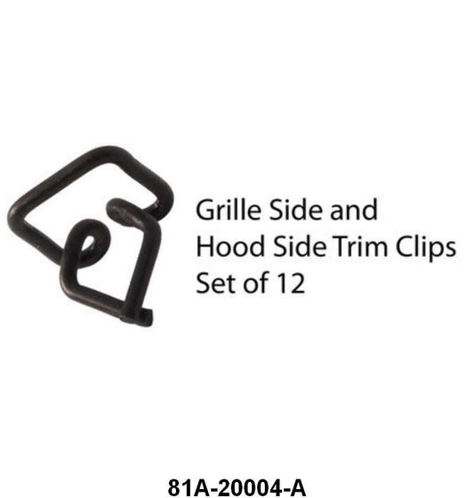 GRILLE SIDE & HOOD SIDE TRIM CLIPS (SQUARE) - 38 STD PASS SET OF 12