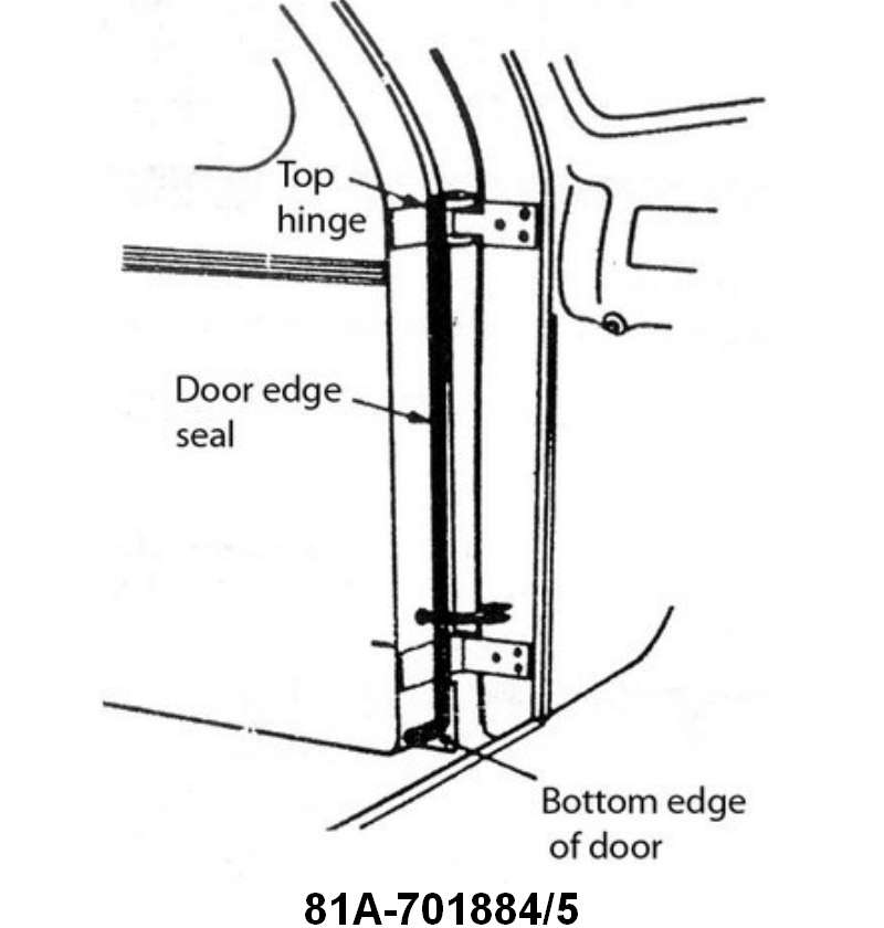 FRONT DOOR HINGE SEAL - 38-40 COUPE/SEDAN