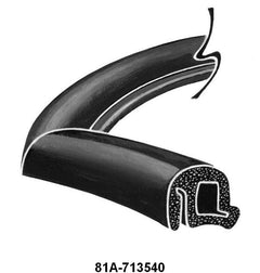HOLLOW TRUNK LID SEAL WITH BONDED CORNERS - 38 DELUXE, 39-40 2 & 4-DOOR SEDAN