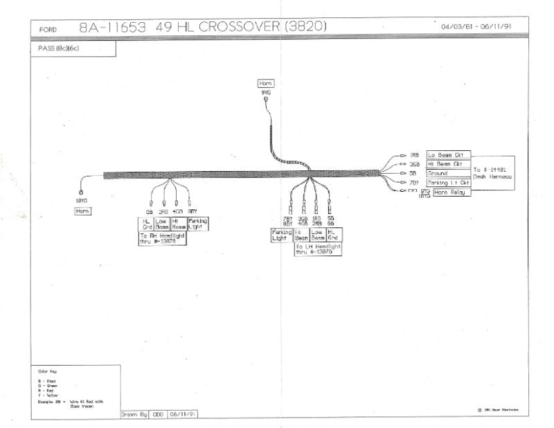HEADLIGHT CROSSOVER WIRING HARNESS - 49 PASSENGER
