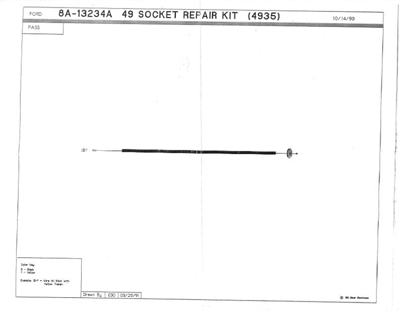 PARK LIGHT SOCKET WIRING - 49-50 PASS, WITHOUT TURN SIGNAL