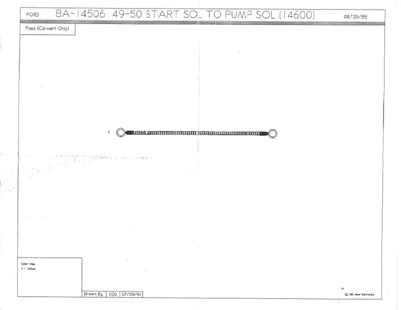 TOP CONTROL SOLENOID TO STARTER SOLENOID WIRE - 49-50 CONV