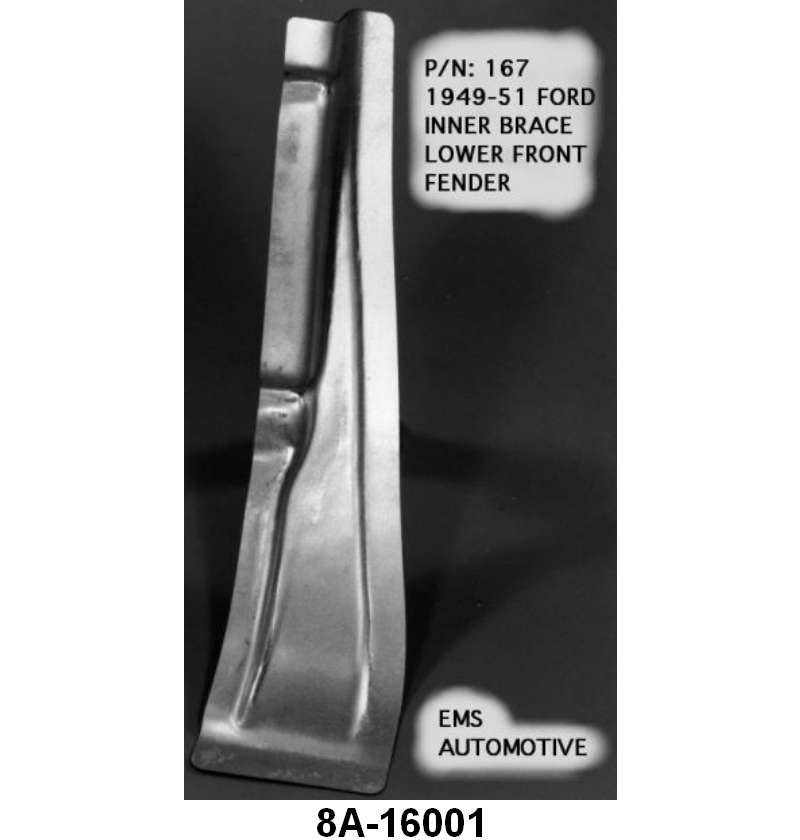 LOWER FRONT FENDER INNER BRACE - 49-51 PASSENGER LEFT HAND