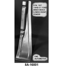 LOWER FRONT FENDER INNER BRACE - 49-51 PASSENGER LEFT HAND