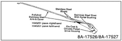 STAINLESS WIPER ARM - 49-51 PASSENGER RIGHT HAND W/WRIST TYPE BLADE