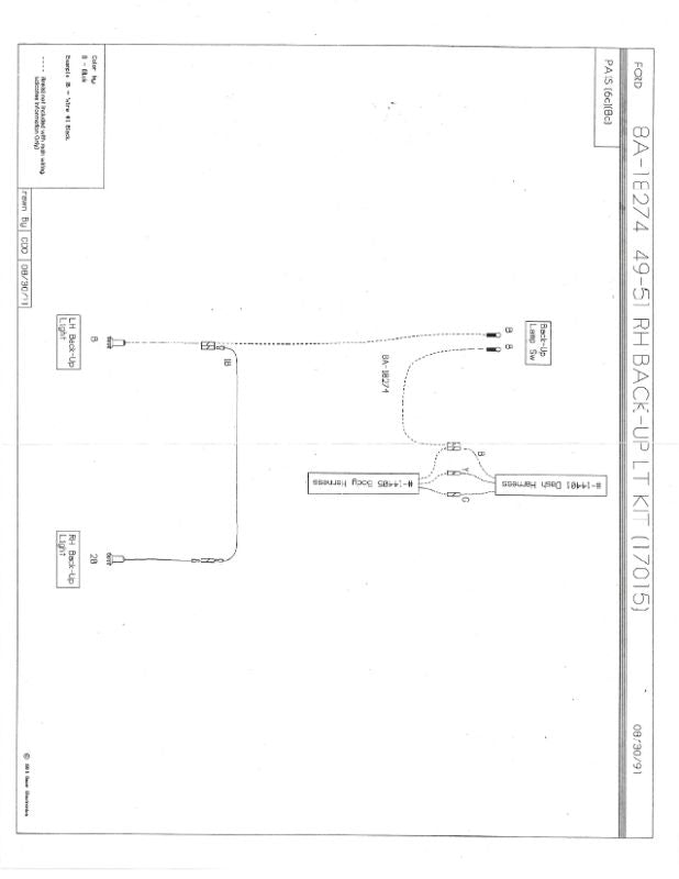 BACK-UP LIGHT WIRE WITH SOCKET - 49-51 PASS RH