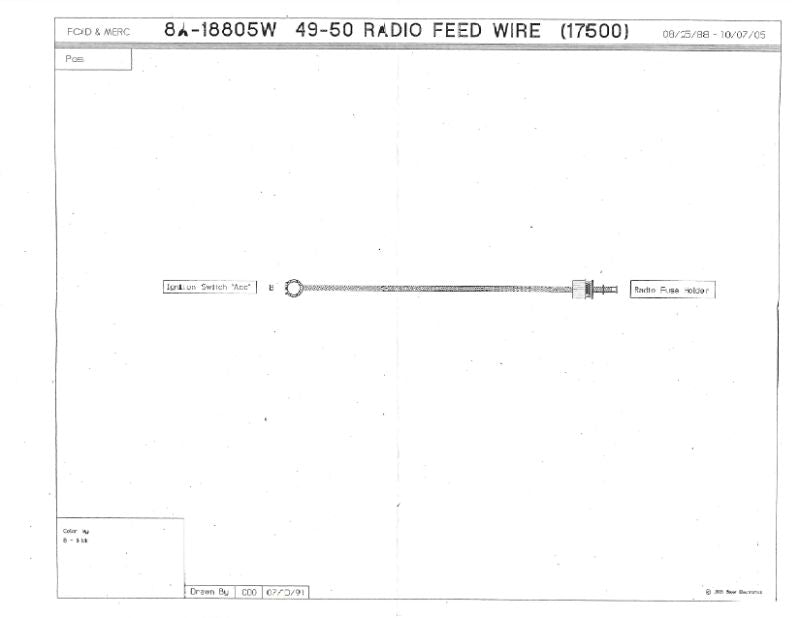 RADIO POWER WIRE - 49-50 PASS/MERC POWER WIRE