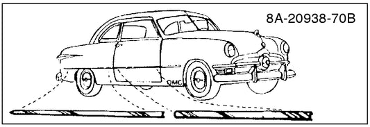 FRONT DOOR TRIM - 49-50 COUPE/2DR SDN/CONV RIGHT HAND