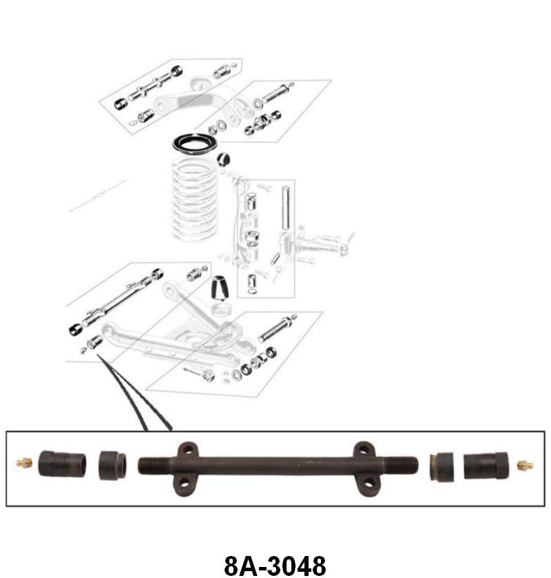 LOWER CONTROL ARM INNER SHAFT KIT - 49-53 PASS, 52-53 MERCURY