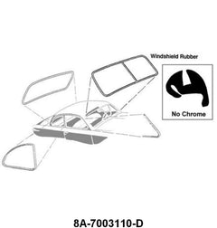 WINDSHIELD SEAL - 49-51 COUPE, SEDAN, WITHOUT GROOVE FOR CHROME