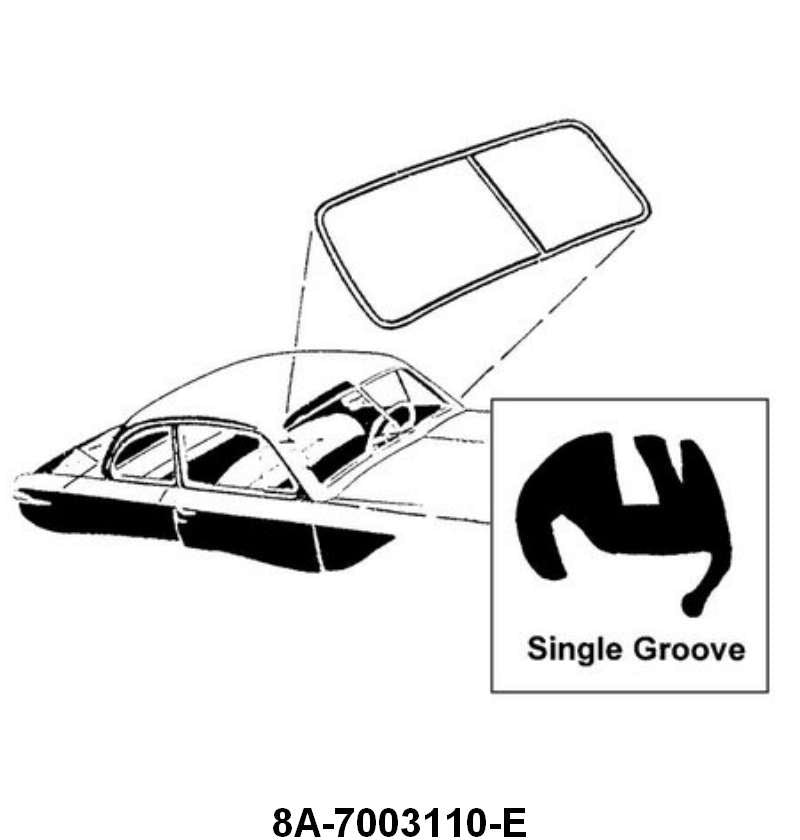 WINDSHIELD SEAL - 49-50 COUPE, SEDAN WITH SINGLE GROOVE CHROME