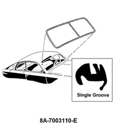 WINDSHIELD SEAL - 49-50 COUPE, SEDAN WITH SINGLE GROOVE CHROME